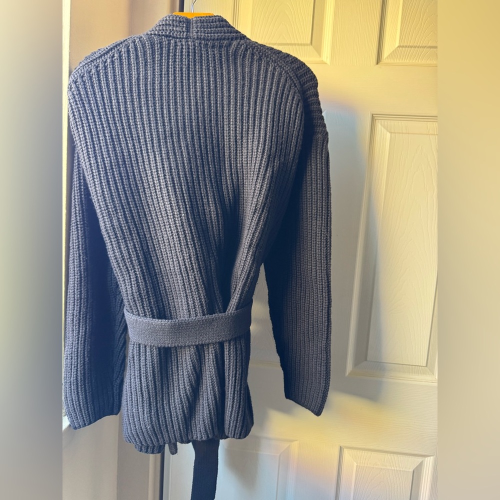 NWT GAP Cotton-Blend Wrap Cardigan Sweater in Black - Picture 4 of 13